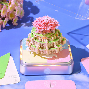 定制创意设计3D记事本块3D记事本笔记立方体艺术纸2025日历纸块带灯 - Product Image 6