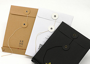 Customized High Quality Kraft Paper Packing Envelopes Documents Pouch Black <strong>Color</strong> With <strong>String</strong> - Product Image 6