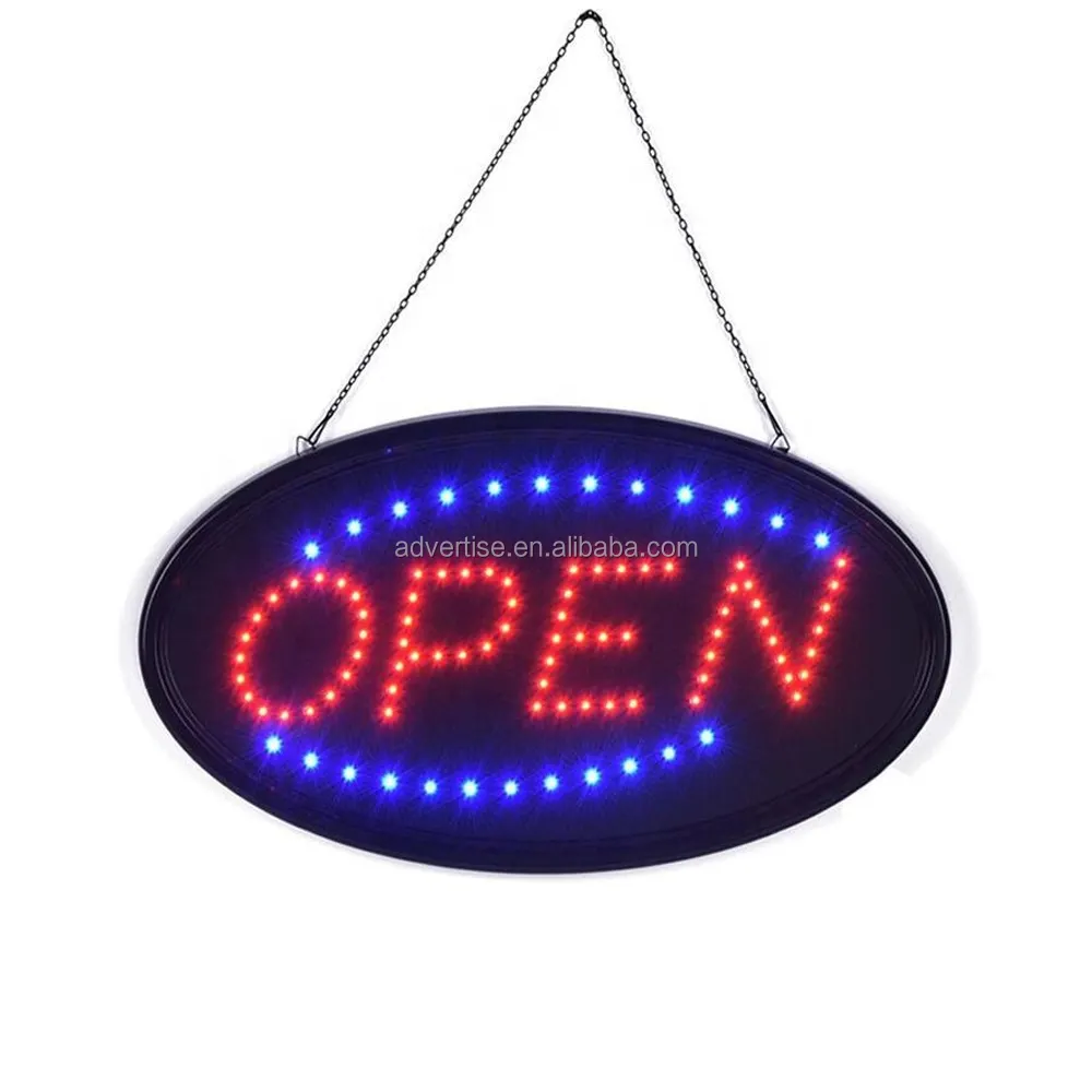 Tablero publicitario Led de fabricante, letrero de exhibición de puerta de cartelera intermitente abierta y cartelera de Palabras Luminosas con abierto y cerrado
