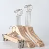 LEEKING Customized logo brand store manufacturing long neck hook hanger wooden fashion hanger