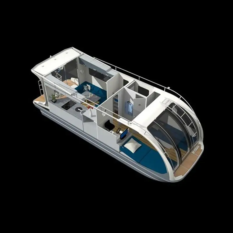 Fs — bateau modulaire de luxe flottant avec panneaux solaires, maison en guise de panneaux solaires, pour modulaire, en promotion