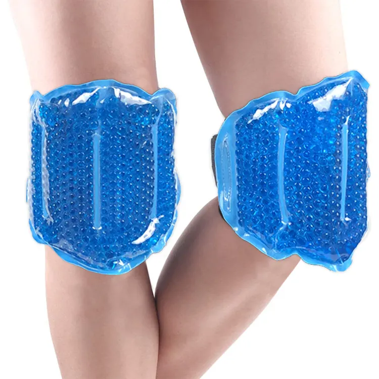 Amazon Jual Panas OEM \ ODM Dapat Digunakan Kembali Manik-manik Gel Lutut Pvc Bungkus Paket Es untuk Panas Terapi Fisik