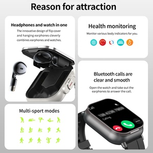 D8 2-in-1 TWS Smartwatch con kulaklıklar 2 en 1 sağlık uyku tracker Dial cevap çağrı akıllı saat kulakiçi kulaklık ile 2 en 1 - Product Image 4