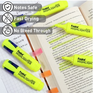 Foska è conforme al certificato MSDS 6 colori Non tossici punta scalpello a base d'acqua evidenziatori estetici con punta flessibile - Product Image 2