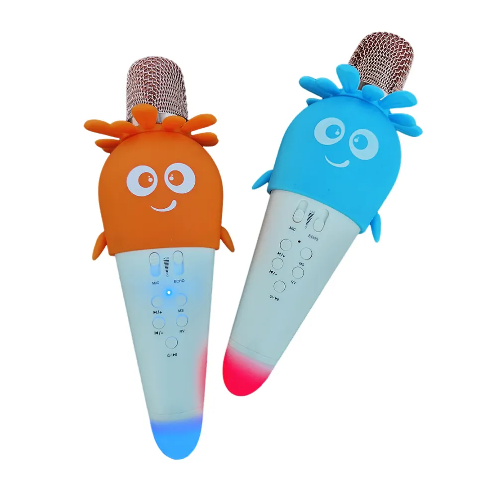 Micrófono de Karaoke que cambia de voz para niños que cantan, micrófono inalámbrico Bluetooth con luces LED para Cumpleaños de fiesta en casa