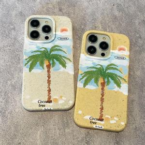 Sahil koleksiyonu 14Pro cep telefonu kılıfı iPhone 13 için promax XS her şey dahil taze küçük buğday kabuğu Apple TPU için telefon tutamağı - Product Image 5
