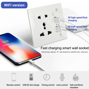 Smart Multi-funktion 1 Gang Schalter 5 Pin Universal Outlet USB Stecker WiFi Drahtlose Elektrische Wand Montiert Buchse - Product Image 2