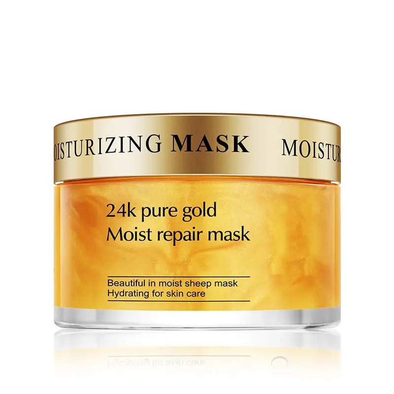 24Kゴールドフェイシャルマスク、ハイドレイティングスリープマスクは、細い線としわを減らし、肌に潤いを与え、引き締めます