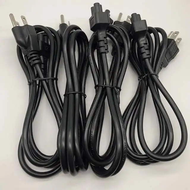 Fábrica IEC CAS C13 10A/13A/15A Cable de enchufe de 3 pines Cable de alimentación eléctrica de 3 pines AC EE. UU.