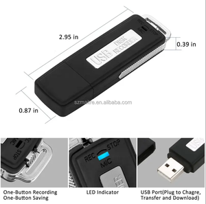 Grabadora de sonido de voz USB 8G con batería de litio incorporada Mini grabadora de sonido de voz portátil profesional 192Kbps/384Kbps UBS2.0 - Product Image 5