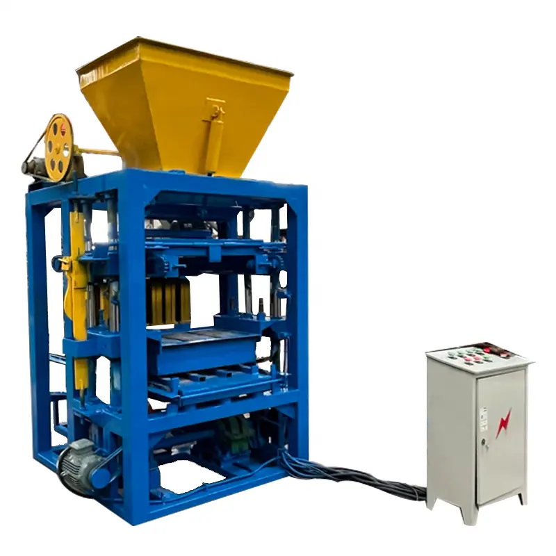 Máquina de prensado de bloques de cemento, semiautomática, para la venta, QT4-24 de pavimentación