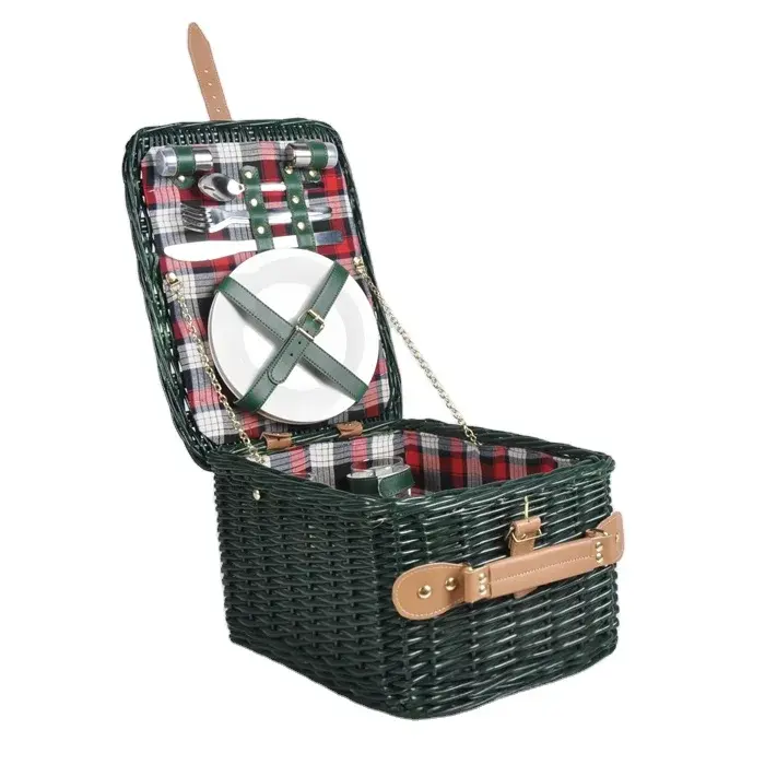 Varios tipos de cesta de picnic pequeña de mimbre tejida para niños cesta de almacenamiento de comida al por mayor