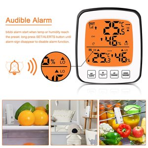 Bán buôn pin Powered bên trong bên ngoài nhiệt kế ẩm kế với với 330ft phạm vi 3 cảm biến từ xa và đèn nền LCD hiển thị - Product Image 4