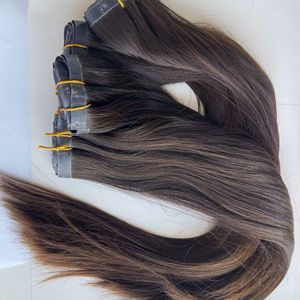 双淹死俄罗斯处女人头马头发无缝Pu夹头发延伸皮肤夹头发