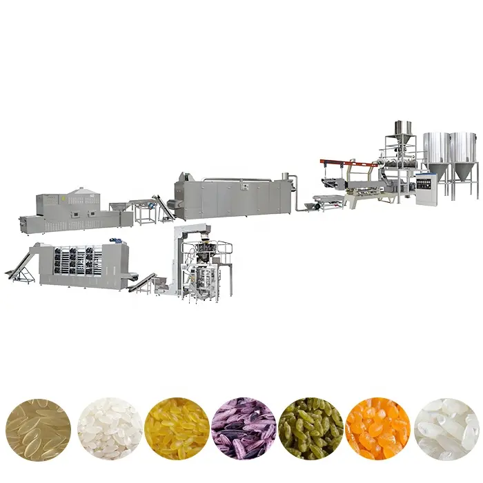 Linha de produção de arroz artificial totalmente atomática, máquina extrusora de arroz artificial à venda