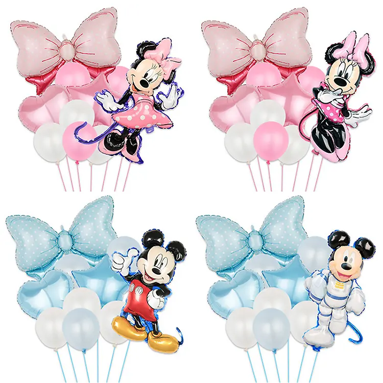 Globos de aluminio de Minnie y Mickey Mouse para niños, decoración de fiesta de cumpleaños o baby shower, ramo de dibujos animados, nuevo diseño