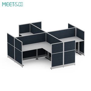 批发现代模块化2 4 6人隔间工作站电动站立办公桌 - Product Image 6