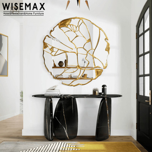 Wisemax โต๊ะแบบนอร์ดิกทันสมัยทันสมัย, โต๊ะริมทางเดินเข้าโรงแรมเฟอร์นิเจอร์โลหะสีทองโต๊ะคอนโซลด้านข้างสำหรับทางเข้า - Product Image 2
