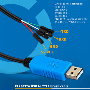 PL2303TA <strong>USB</strong> to TTL Download Cable RS232 <strong>Serial</strong> <strong>Console</strong> Debug Cable for <strong>Raspberry</strong> <strong>PI</strong> Emulators and Programmers' Accessory