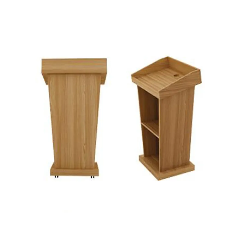 Wooden Church Speech Podium Floor-Standing Conference Presentations Podium