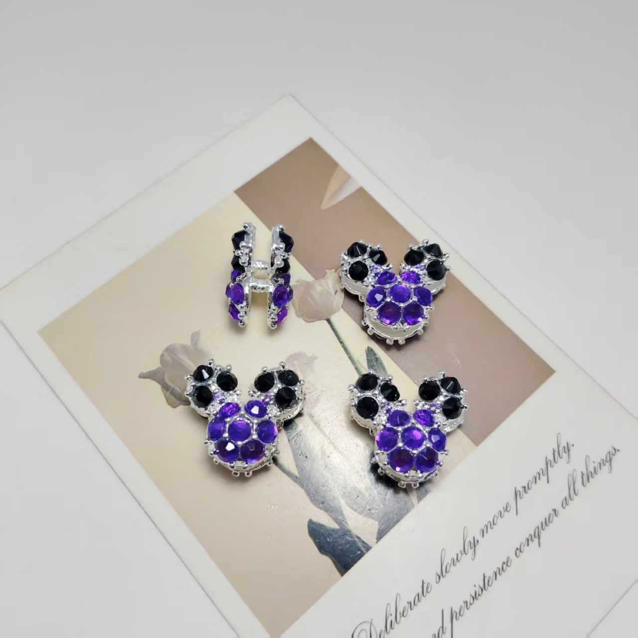 Chapado en plata - Diamante negro Diamante morado