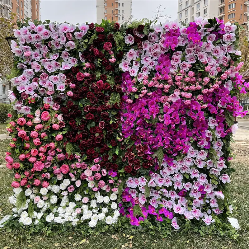 IFG-Paneles de flores enrollados para decoración de boda, Rosa Blanca, para pared, 2,5x3m