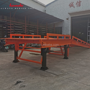 Plataforma de doca com rampas de carregamento, boa qualidade, com rampas manuais, altura ajustável, para carregamento de caminhão e descarregamento
