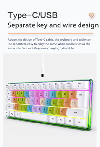 K401 Mini Wireless RGB 61-Key Gaming <strong>Keyboard</strong> USB 3.0 Interface 60% Membrane <strong>Computer</strong> <strong>Keyboards</strong> for Desktop <strong>Use</strong> - Product Image 2