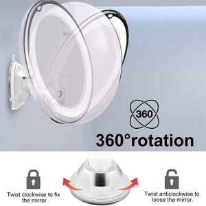 10X放大化妆镜带灯3色照明智能开关360度旋转强力吸盘 - Product Image 4