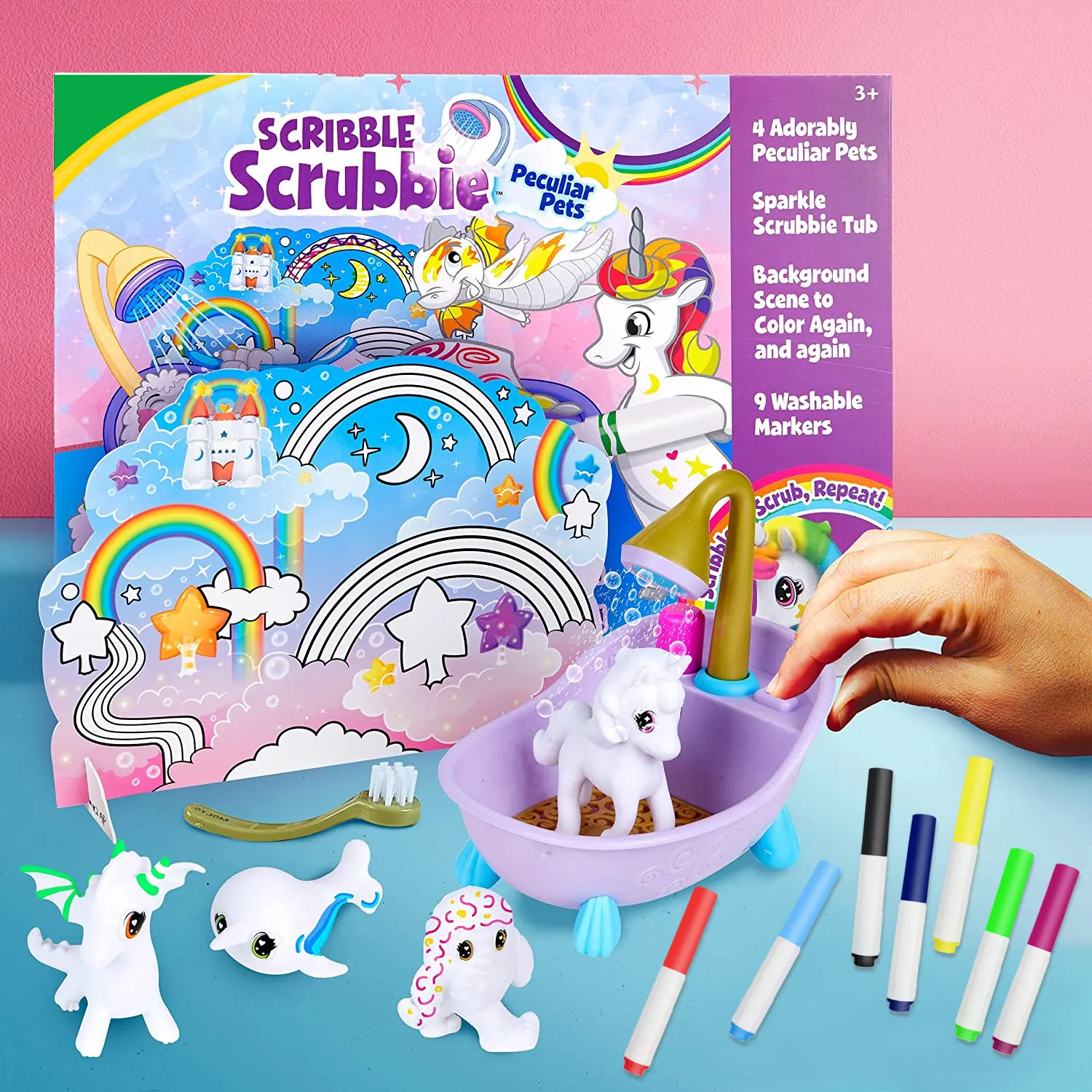 KHY regali per ragazze e ragazzi animali domestici particolari cestini pasquali Stuffers pennarelli lavabili per bambini giocattolo vernice Graffiti Draw Art Pen Set