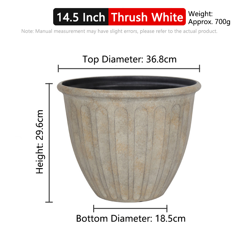 14.5 Inch Thrush White(Pot Only)