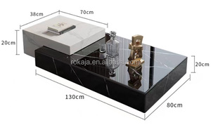 意大利长方形创意茶几豪华现代石板方形转角桌客厅边桌 - Product Image 6