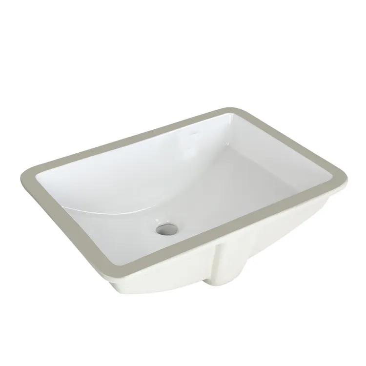 OVS cUPC Chaozhou nuovo Design elegante bianco rettangolare piano tavolo in ceramica lavello da bagno sotto il bancone lavabo per Bathro