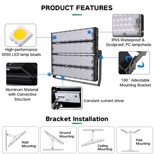 Açık su geçirmez Ip66 modülü tünel ışık 200w 400w 800w 1000w 1200w Led projektör futbol stadyumu spor alanı için - Product Image 4