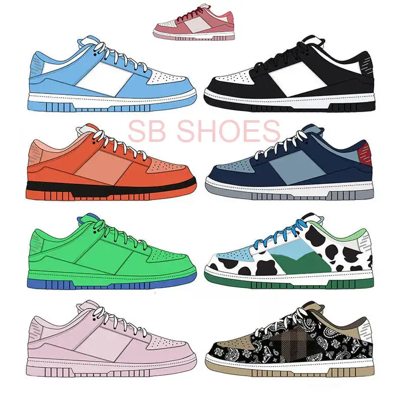 Free shipping Newest SB Low Retro White Black Running shoes Skateboarding shoes Men's casual shoes SB Low Sneaker
