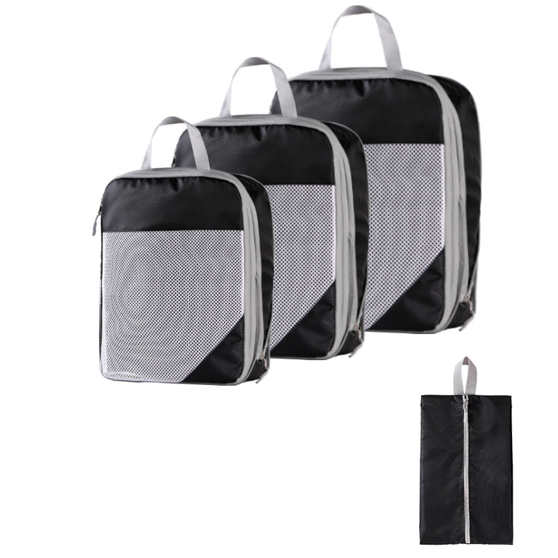 Costume noir trois pièces + sac à chaussures