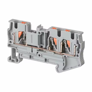 PT 2.5-TWIN 3 Conductor Multi Level Feed Through Installation Copper <strong>Push</strong> in Twin DIN Rail Feed Through <strong>Spring</strong> <strong>Terminal</strong> <strong>Block</strong> - Product Image 1