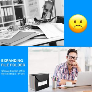 アコーディオンプレゼンテーションフォルダー2パック12ポケット拡大フォルダーポータブル月额ビルレシートドキュメント主催者カラフルなA-Z - Product Image 3