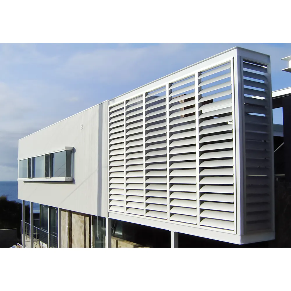 Ev için yeni tasarım dış sabit alüminyum panjur cephe panjur güneş kontrol deklanşör