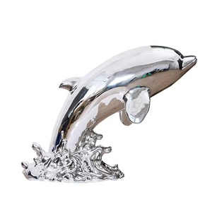 Outdoor Metal Fish Sculptures Large Metal Statues and Sculptures for <strong>Fountain</strong> <strong>City</strong> Plaza Stainless Steel Dolphin Sculptures