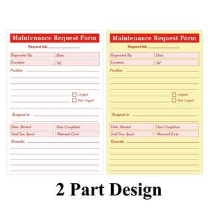 Bảo trì yêu cầu cuốn sách hình thức 5.5x8.5 inch 2 phần carbon ít đục lỗ dòng công việc đặt hàng hình thức cho thiết bị công nghiệp - Product Image 4