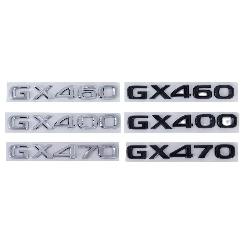 Autocollant de voiture 3D Offre Spéciale ABS plastique plaqué fer GX400 GX460 GX470 badge logo pour décoration d'autocollant de coffre de voiture