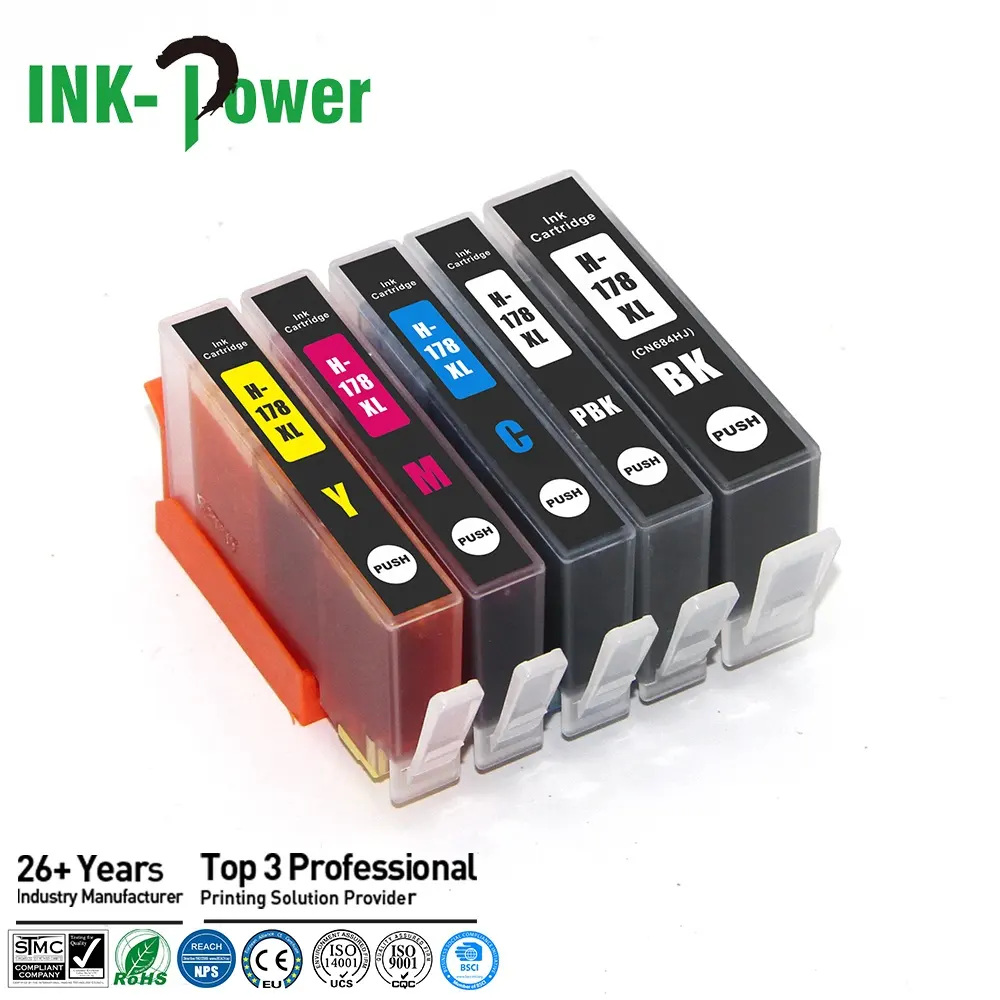 INK-POWER 178 178XL cartuccia d'inchiostro a getto d'inchiostro a colori compatibile Premium per stampante HP HP178 HP178XL Photosmart 5510 6510 7510