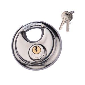 70มิลลิเมตรความปลอดภัย Padlocks หนักสแตนเลสรอบล็อคดิสก์ล็อค Padlocks และคีย์ในกลุ่ม - Product Image 4