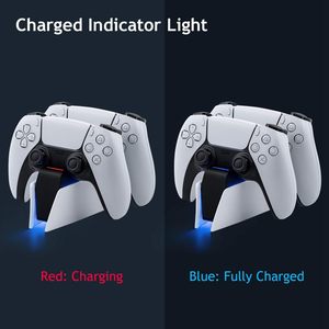 PS5控制器的RGB灯双充电三保护安全双感应控制器的发光二极管充电器站坞站 - Product Image 2