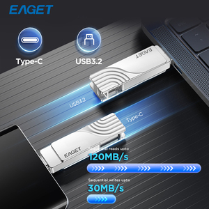 EAGET Pendrive ดิสก์หน่วยความจำโลหะความเร็วสูง,CF30 128GB PCBA & Type-C USB แฟลชไดรฟ์สำหรับคอมพิวเตอร์/โทรศัพท์ - Product Image 6