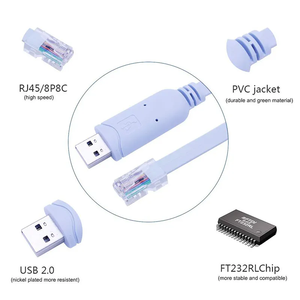 Cavo per Console 1.8M per dispositivi di rete Cisco RJ45 Cat5 Ethernet USB seriale RS232 porta cavi di Rollover treccia per Computer - Product Image 6
