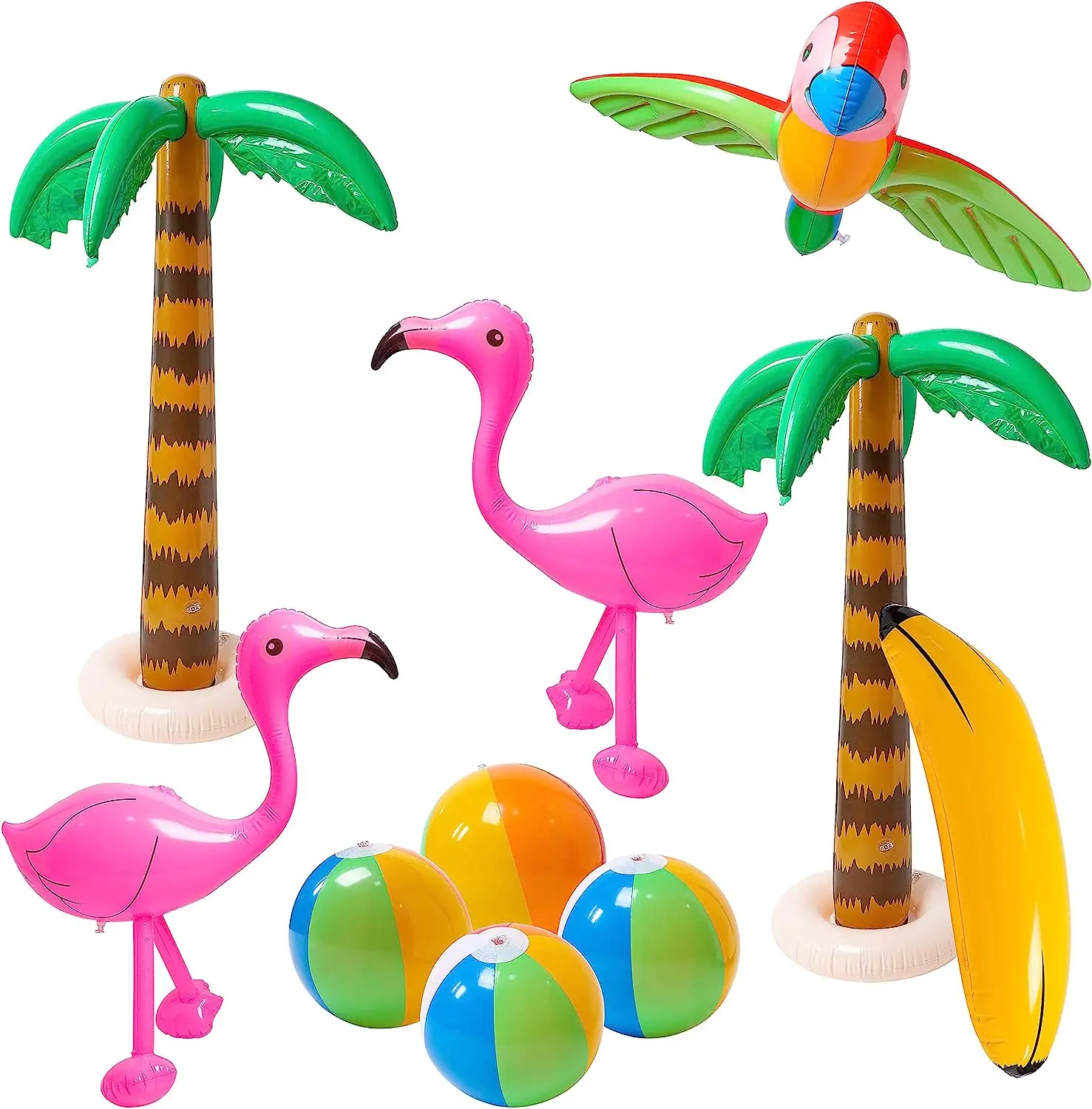 הוואי מסיבת קיץ בריכת חוף מסיבת קישוטים חיצוני מתנפח כף עץ פלמינגו בננה חוף כדור תוכי צעצועי בריכה
