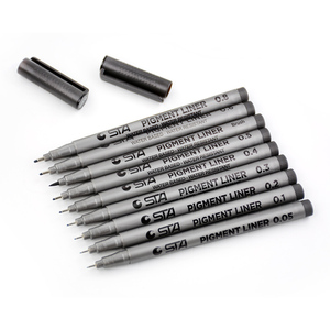 Promosyon STA ince ucu renkli yazma çizim işaretleyici kalem 0.05 0.1 0.2 0.3 0.4 0.5 0.6 0.8 Fineliner noktası Marker kalem seti - Product Image 6