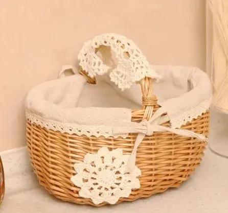 Cesto di conservazione in Rattan diretto in fabbrica piccolo cesto di fiori regalo di posizionamento cesto di frutta salice